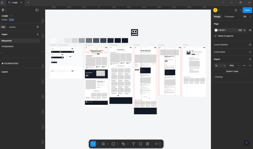 Loopr Figma Maquette UI UX